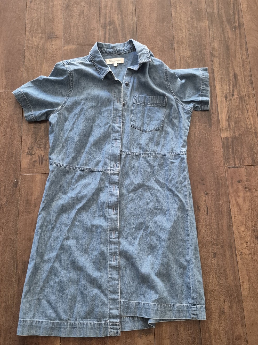 Madewell Short-Sleeve Denim Tunic - Blue 100% Cotton - Picture 4 of 7